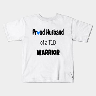 Copy of Proud Husband Black Text Blue Heart Kids T-Shirt